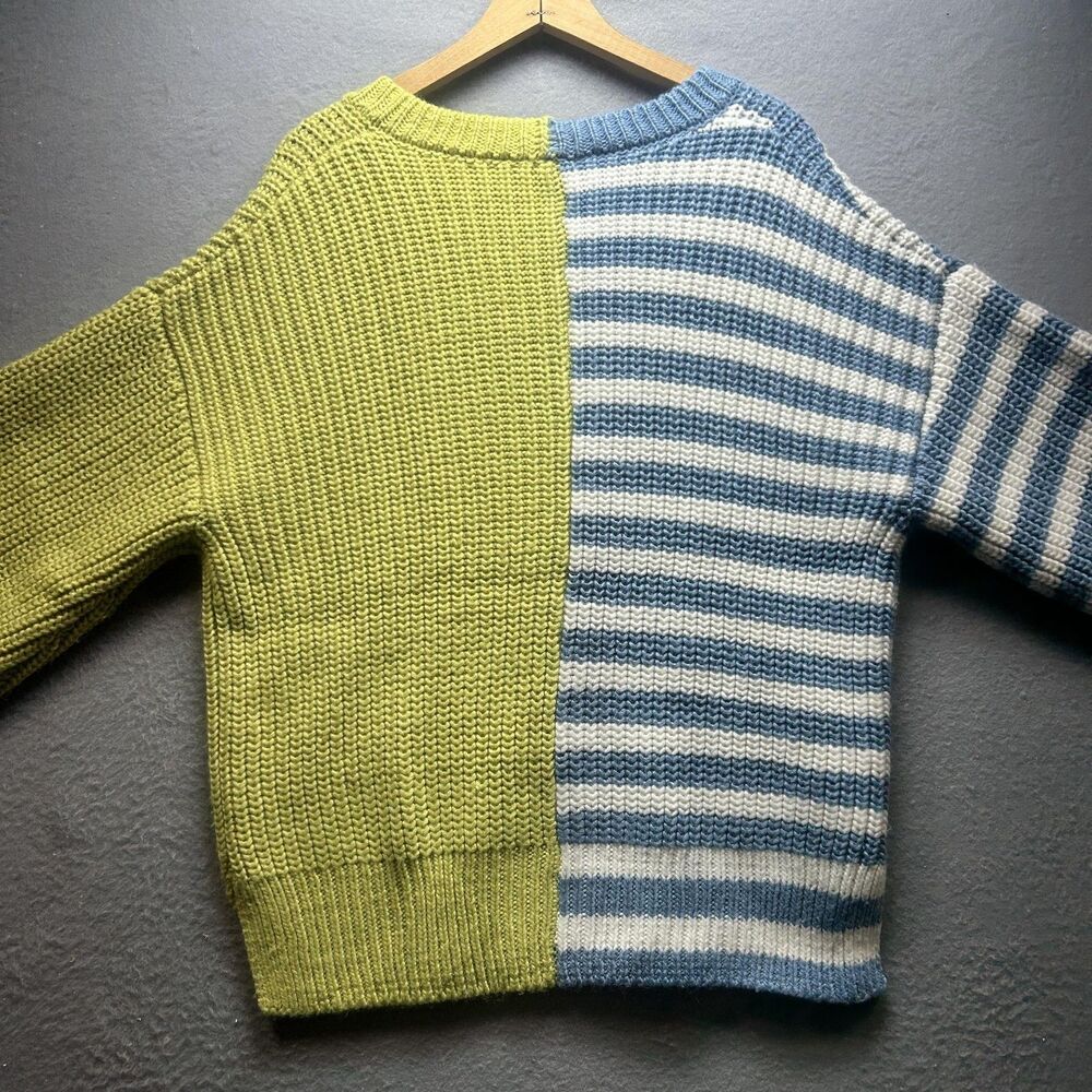 Cinq a Sept Tous Les Jours Sweater Womens Small Blue Green Indie V Neck‎ Grunge - Picture 8 of 11